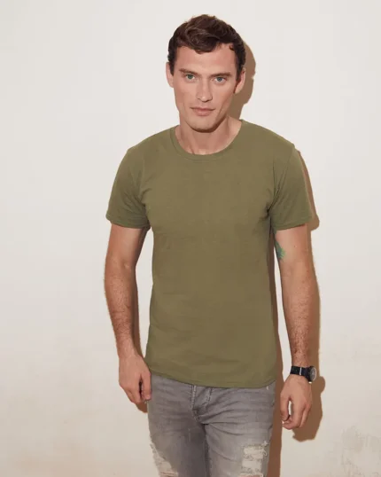 Koszulka Fruit of the Loom Iconic męska – kolor oliwkowy